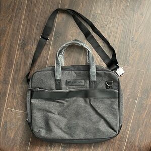 John Varvatos Charcoal Laptop Bag